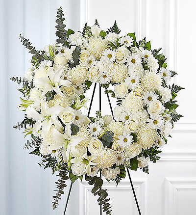 Serene Blessings&amp;trade; Standing Wreath- White