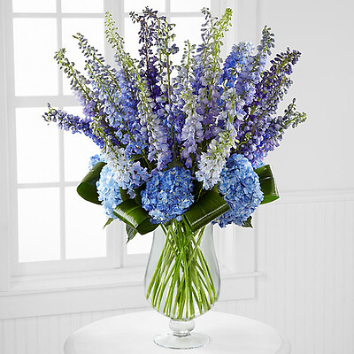 Honestly Luxury Delphinium &amp; Hydrangea Bouquet - 31 Stems