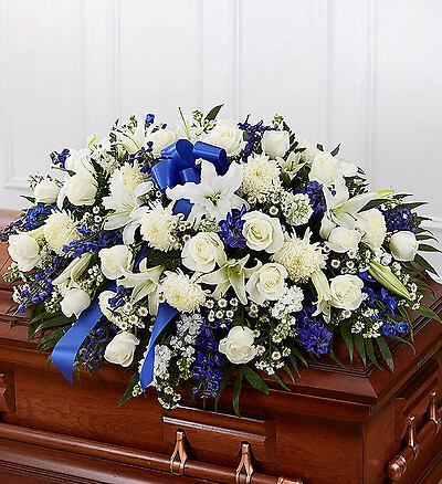 Blue &amp;amp; White Mixed Half Casket Cover